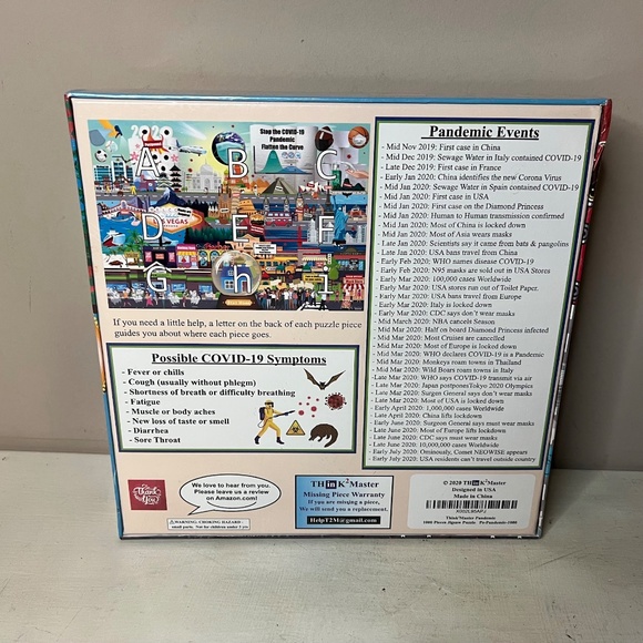 NEW & SEALED Covid-19 Pandemic Jigsaw Puzzle Novelty Toys Games 1000 Pieces - Picture 2 of 4